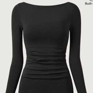 OGL Boatneck Tucks Brami Top - Black